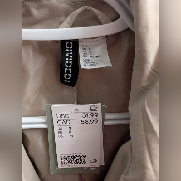 H&M Beige Bomber Jacket - S - Picture 3 of 4